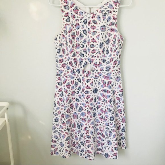 CeCe Dresses & Skirts - CeCe Mosaic Cutout Fit & Flare Dress